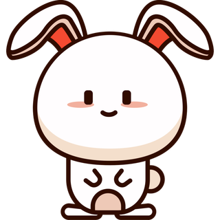 白色卡通小兔子简笔画