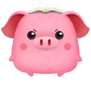 可爱卡通小猪猪年