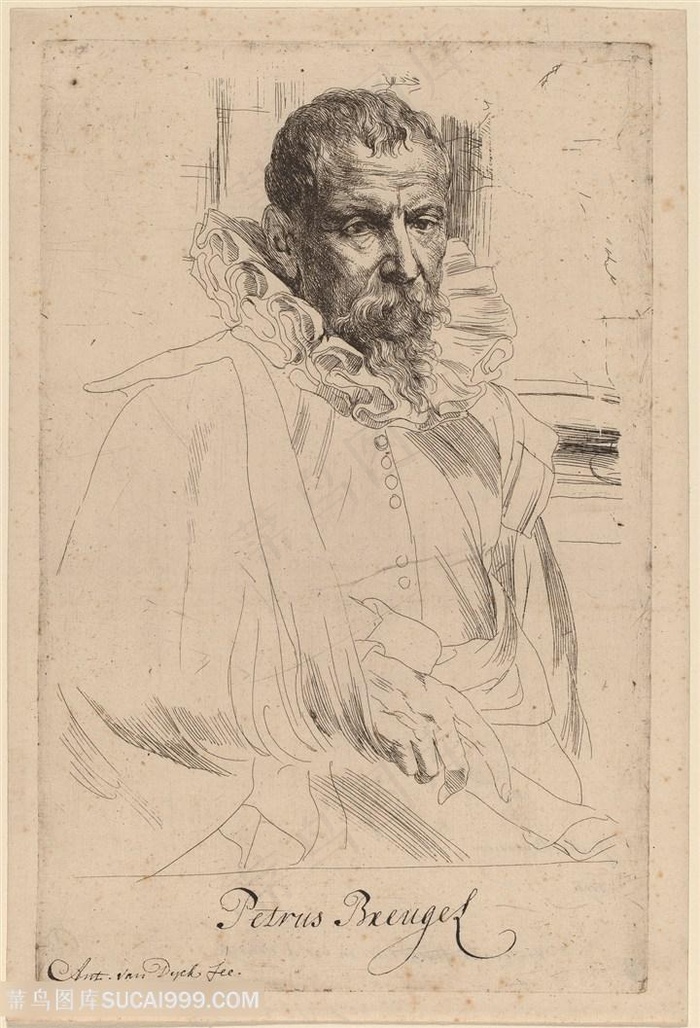 凡戴克手绘胡须男装饰画