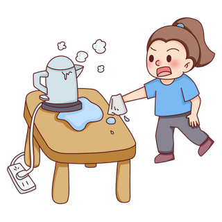 卡通手绘安全用电元素插画