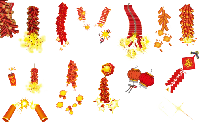 红色烟花爆竹免扣素材