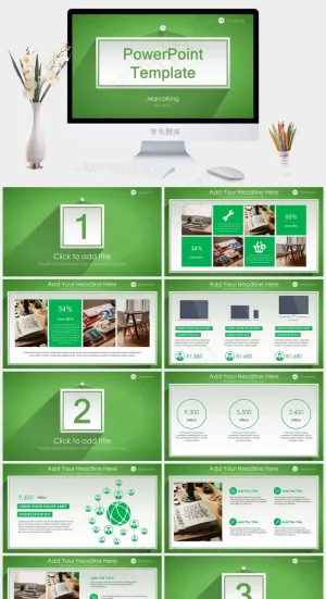 创意挂牌绿色清新PPT模板预览图