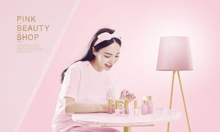 粉色广告美丽电商素材