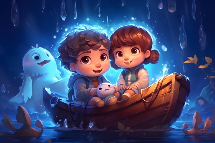 儿童孩子冒险聚会玩耍插画海报素材背景