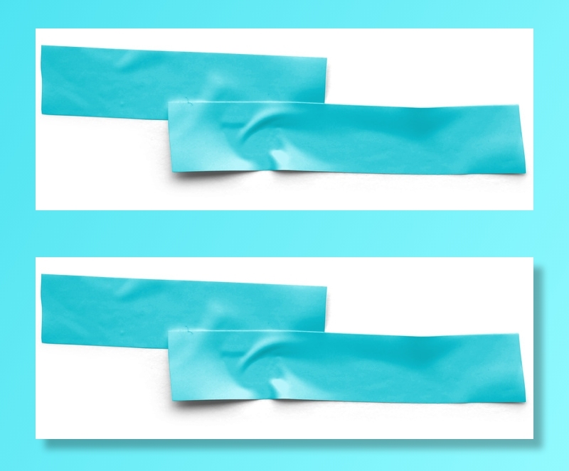 一条不平滑的不干胶贴实拍素材