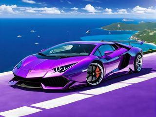 紫色炫酷风兰博基尼跑车10