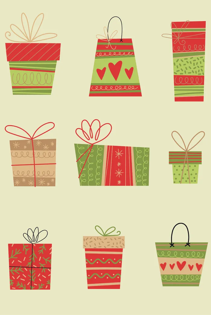 矢量圣诞礼盒元素ai矢量模版下载