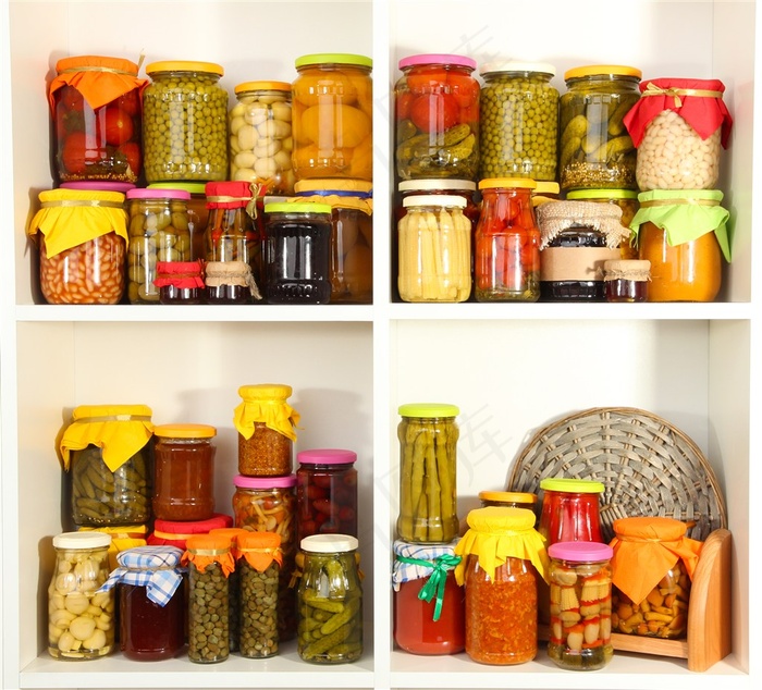 蔬菜水果肉类罐头图片