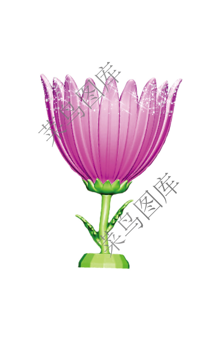 高脚杯状红色花朵ai矢量模版下载