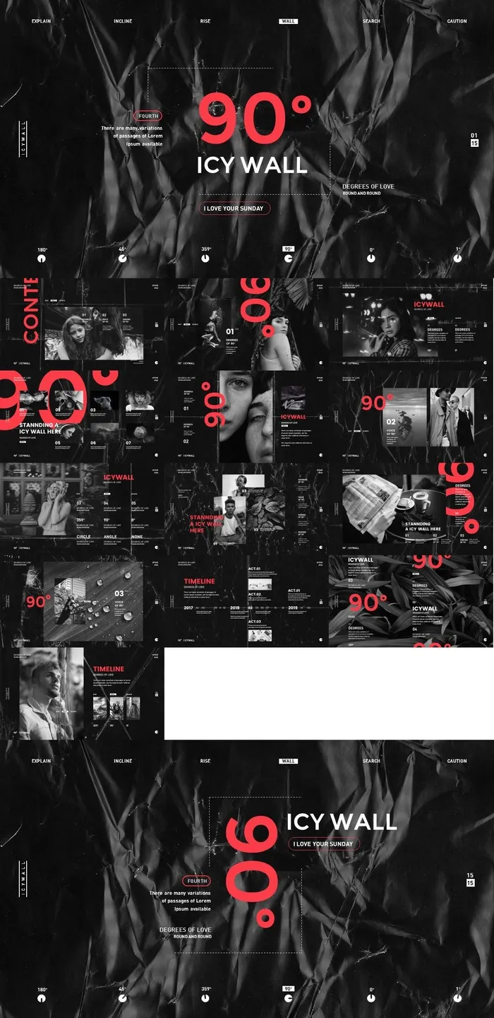 【90°】矗立PPT PPT模板 高端 大气