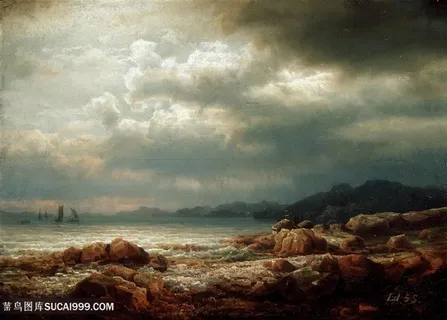 滨海景观油画风景画 滨海景观油画风景画