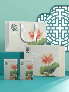 国风高档茶叶包装盒袋罐瓶LOGO标贴展示VI智能贴图样机PSD素材