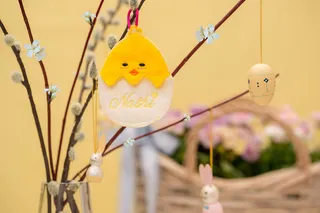 复活节毛毡制品小鸡特写场景