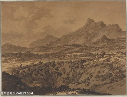 巍峨山脉山林美景油画 巍峨山脉山林美景油画