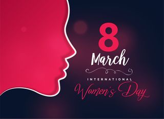 妇女节女神节女性侧脸剪影展板素材