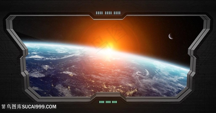 浩瀚宇宙与飞船内饰