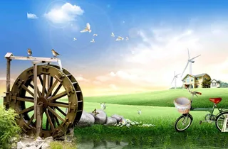 风景拍照背景墙