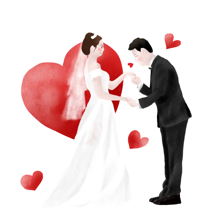 婚纱卡通人物婚礼白纱结婚婚纱摄影手绘