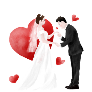 婚纱卡通人物婚礼白纱结婚婚纱摄影手绘