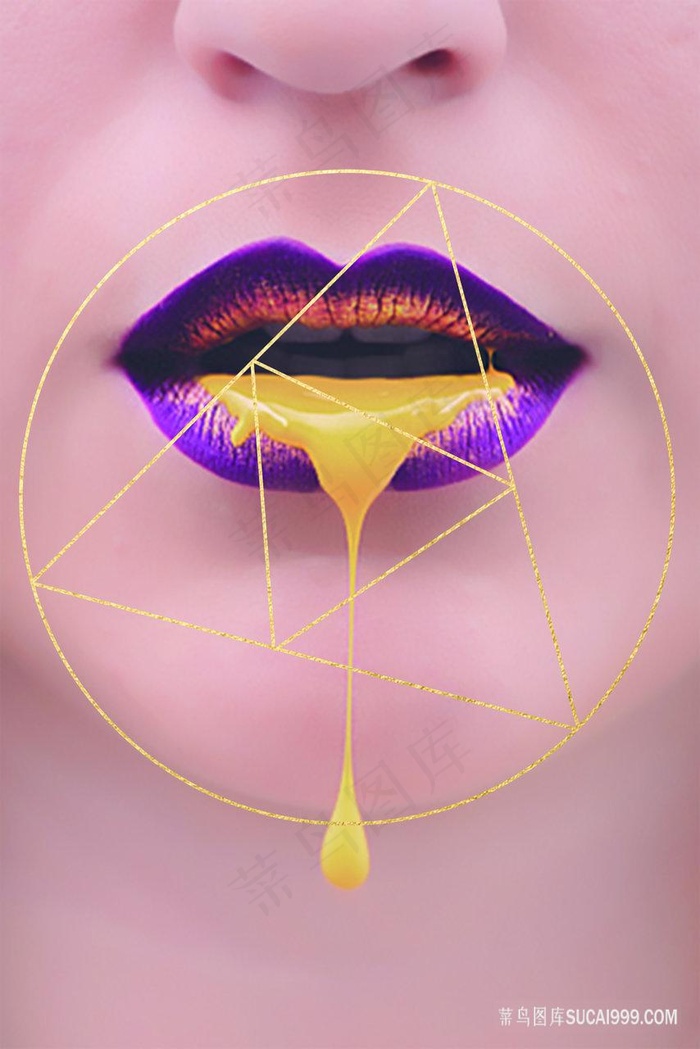 紫色嘴唇高清艺术装饰画
