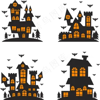 万圣节节日卡通素材城堡