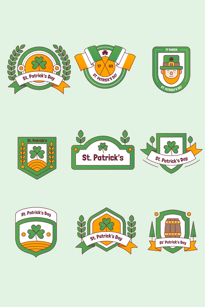 矢量绿色植被勋章ai矢量模版下载