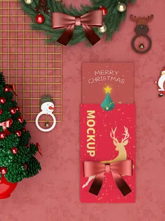 圣诞卡片样机展示PSD素材 圣诞卡片样机展示PSD素材