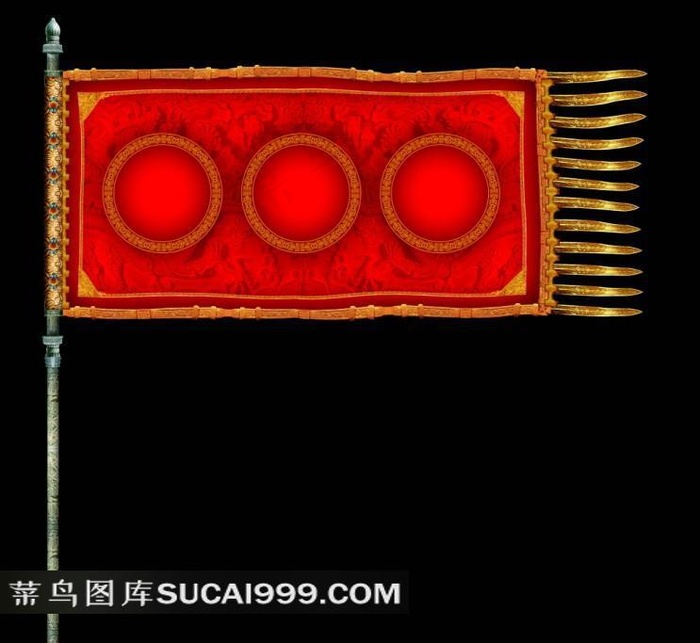 中国古典龙纹方形旗帜