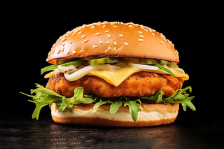 美味汉堡包美食摄影图