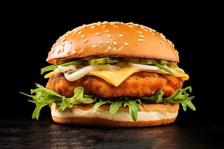 美味汉堡包美食摄影图