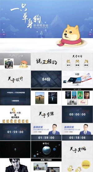 年终总结设计师创意类个人年终总结报告ppt模板预览图