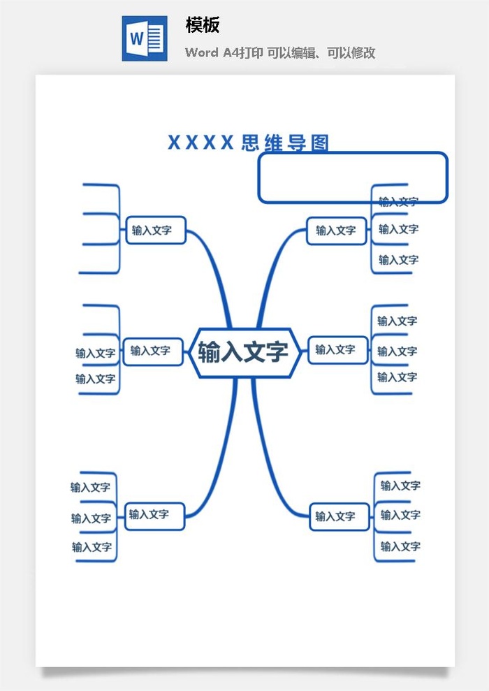 鱼骨大脑树状思维导图ppt模板工作学习项目培训流程逻辑word格式