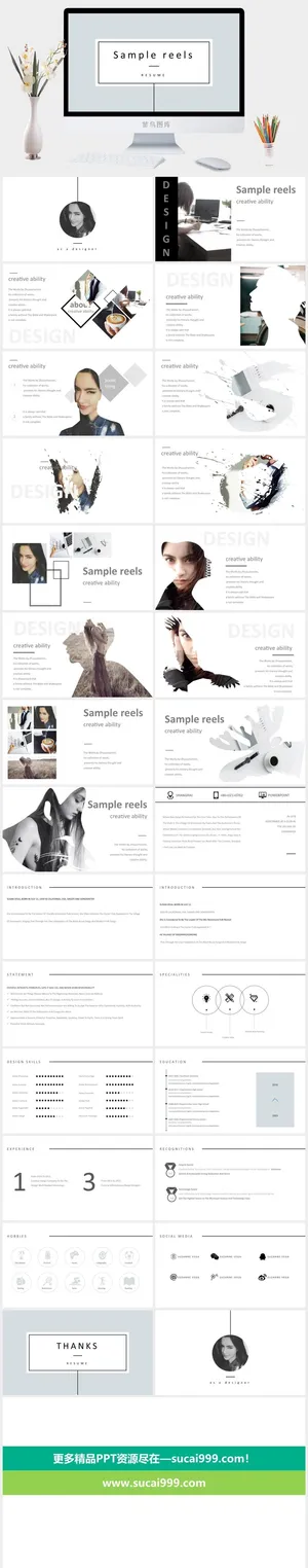 2022高端艺术作品集ppt模板预览图