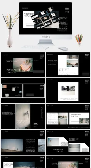 明信片主题ppt模板预览图