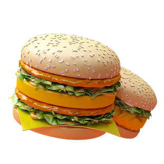 手绘大汉堡素材免扣
