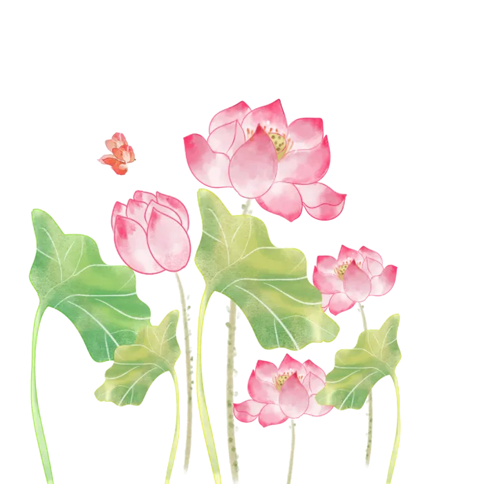 唯美二十四节气夏季插画元素
