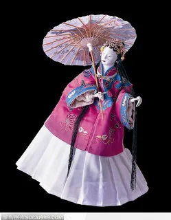 撑伞的长发戏偶京剧穆桂英