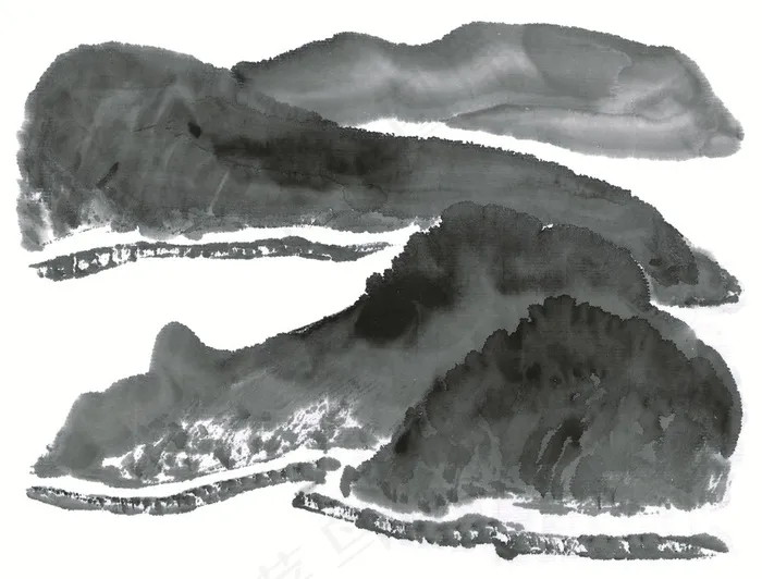 水墨山石临摹jpg素材