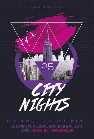 科技感多边形海报模板