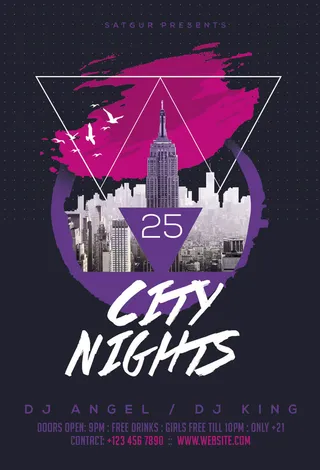 科技感多边形海报模板