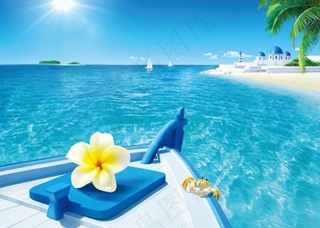 希腊的海洋风景图片素材