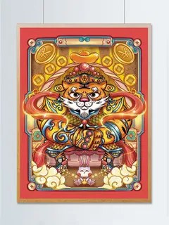 虎年插画海报