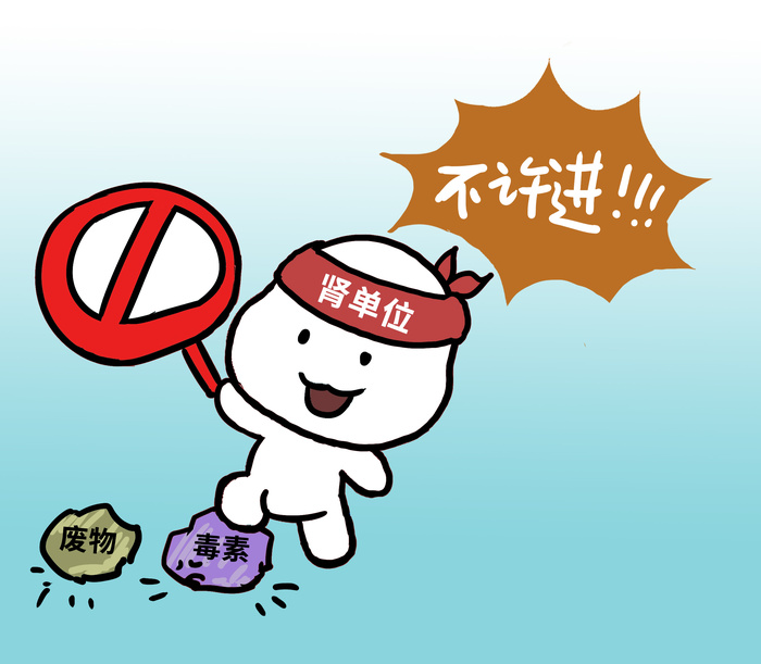 保护肾脏插画肾单位娃娃拦截毒素废物psd模版下载