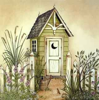 唯美木屋高清植物油画