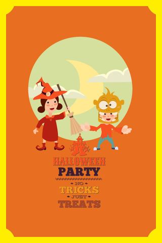 万圣节小鬼捣蛋儿童矢量插画扁平