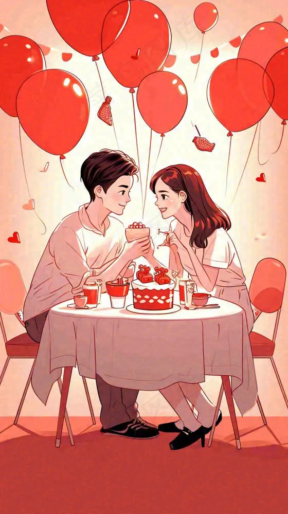 甜蜜情人节情侣爱情陪伴，爱心520温馨(816x1456)