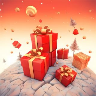 红色礼盒礼物圣诞背景