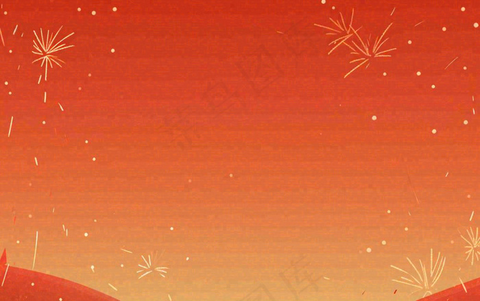 红色喜庆烟花缤纷节日背景，新春新年除夕(1376x864)