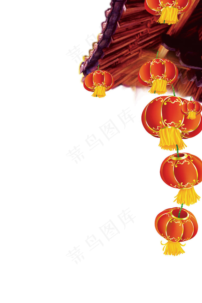春节房檐下的灯笼