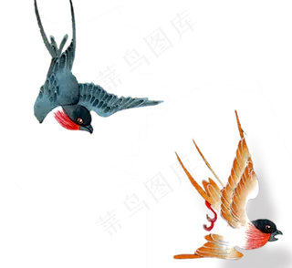 两只小鸟鸟元素